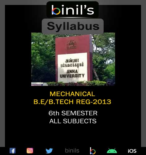 Mechanical 6th Sem Reg-13 Syllabus