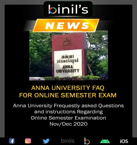 Anna University FAQ and Instruction for Online Exam