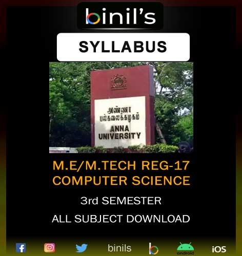Anna University ME Computer Science Syllabus 3rd Sem Reg-17