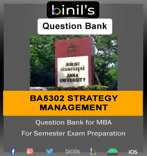 BA5302 Strategic Management Anna University Important Questions