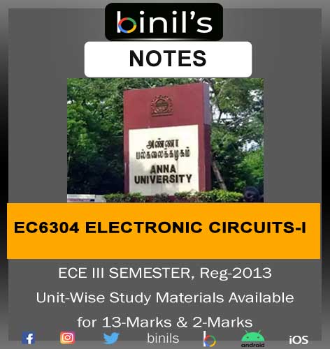 EC6304 Electronic Circuits-I Notes