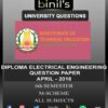 DOTE University Diploma Electrical 6th Sem question papers April 2018 M-Scheme question papers are available for download here