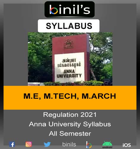 Anna University M.E, M.Tech, M.Arch Syllabus PDF download