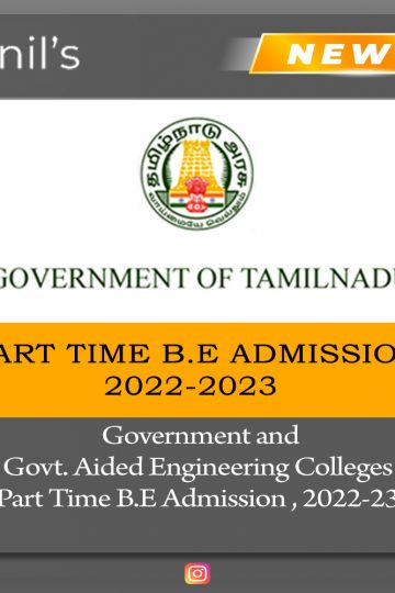 Part Time B.E Admission 2022-23