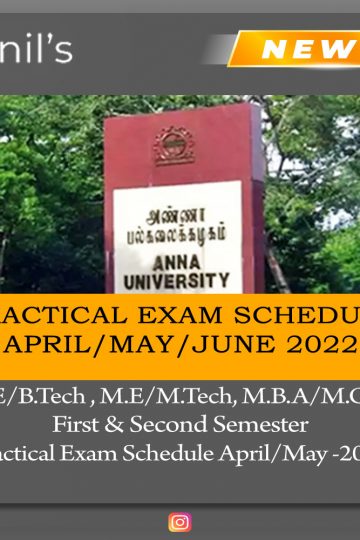 Practical exam schedule first/second semester
